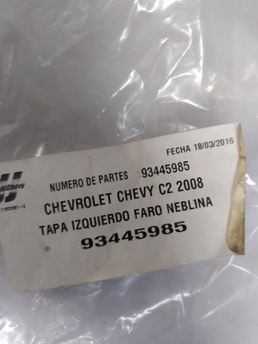 Tapa Faro C2 2008 Neblina Izquierdo Chevy 93445985 * Foto 5