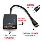 Cabo Adaptador Hdmi Para Vga Para Tv Pc Notebook Monitor