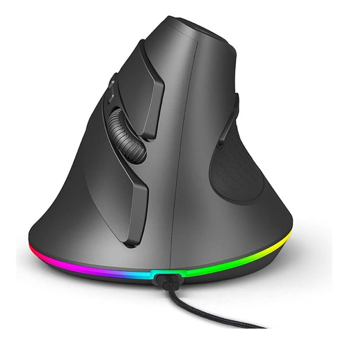 Mouse Vertical Alambrico Rgb Gamer + Pad Mouse Silicona Gift
