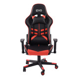 Silla Gamer Escritorio Ergonómica Negra Roja Levo Color Negro