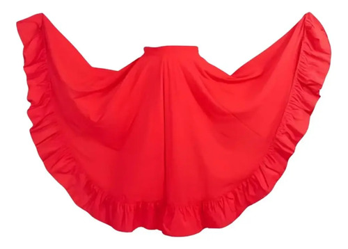 Falda Folklorica Lisa Medio Vuelo Adolescente\u002Fadulto | Envío gratis