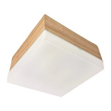 Plafon Techo Aplique Pared Apto Led 36x36x10cm Madera Color