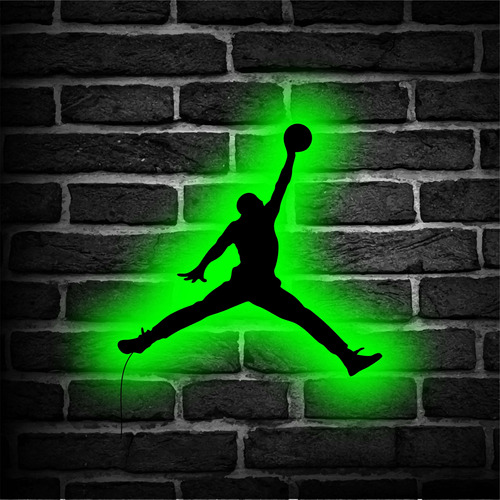 Velador Pared Básquet Nba Logo Jordan Led Retroilumonado 