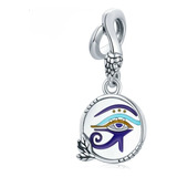 Charm O Dije De Ojo De Horus Con Serpiente. Plata 925, Único