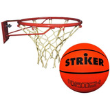 Aro De Basquet Nº7 Con Resorte + Pelota Basket Striker Nº5