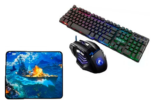 Teclado + Mouse Gamer + Mouse Pad Pc Notebook Jogos