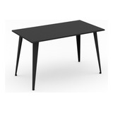 Moderna Mesa De Comedor Y Antecomedor P/ 6sillas Mtolixr14-m Tapa Negro Patas Negro