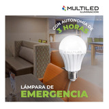 Foco Led Luz Emergencia Lámpara Autónoma 7w Multiled Color Blanco