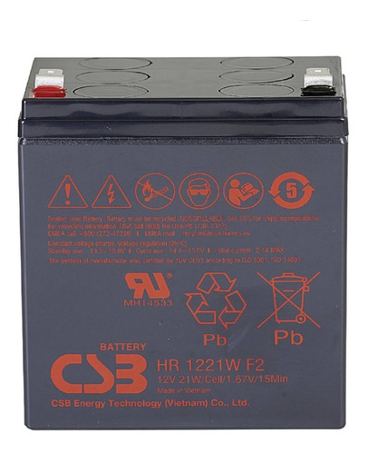 Bateria Csb Vrla 12v 5ah - Hr1221w Original