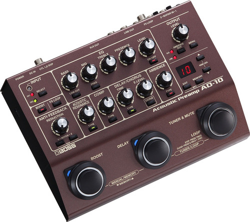 Boss Ad-10 Preamplificador Para Guitarra Electro Acústica Color Marrón Oscuro