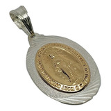 Dije Medalla Virgen Milagrosa Paris Plata 925 Y Oro 00527