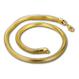 Cadena Serpiente 4mm Para Mujer De Acero 50 Cm De Color Oro 