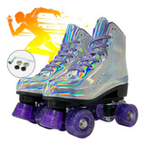 Patines Láser Con Freno Y 4 Ruedas Luminosas