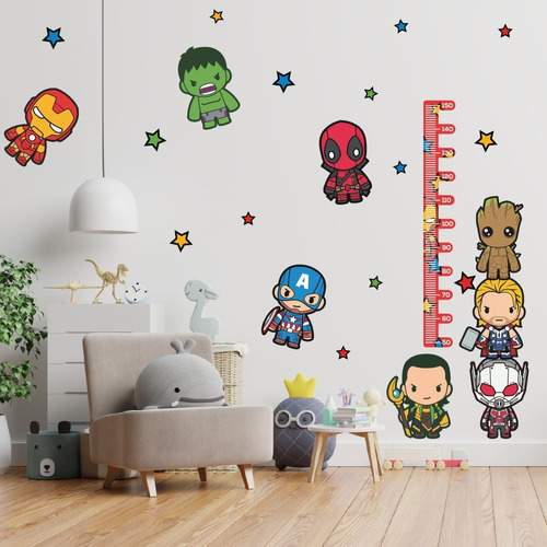 Vinilo Medidor Infantil -  Superheroes Avengers Estrella