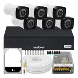 Kit Dvr Intelbras 8 Canais 1tb E 6 Câmeras Full Hd Fonte 10a