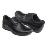 Zapato Escolar Flexi® Piel Negro Velcro Recovery Foam