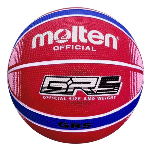 Pelota Basquet Molten Gr5 Basket N° 5 Goma Oficial Liga Cke Color Rojo/azul