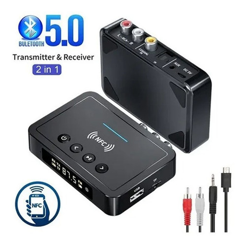 Receptor Transmisor Bluetooth 5.0 Con Puertos Auxiliares Tos