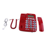 Teléfono Con Cable Con Botón Grande Rojo
