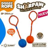 Juguete Sharpaw, Pelota Con Cuerda Para Perro, Naranja