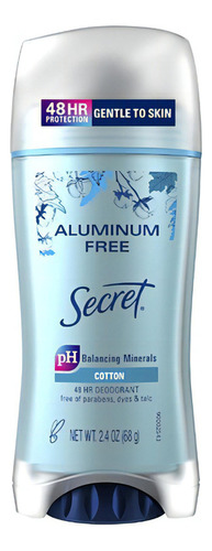 Desodorante Secret Aluminumfree 48h Cotton Tripla Action 68g