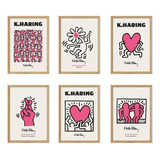 Cuadros Decorativos Keith Haring, Pop Art  Set  X 6