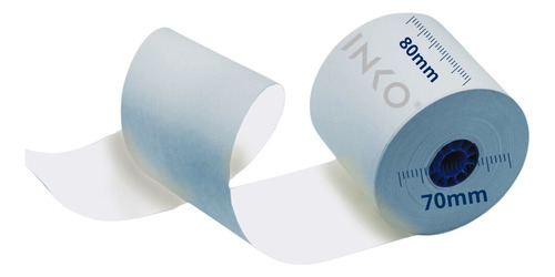50 Rollos Papel Térmico 80x70 Color Azul Impresora 80mm