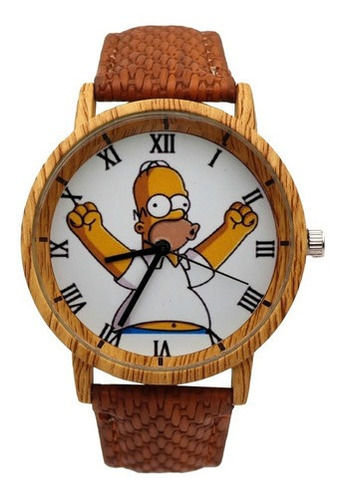 Reloj Homero Simpson Tono Madera + Estuche Tureloj