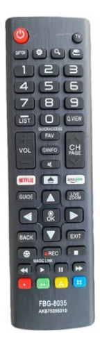 Fbg Controle Remoto Compatível Com Tv LG Smart Netflix Amazon