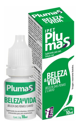 Suplemento Vitamínico Pássaros 10ml Plumas Beleza E Vida