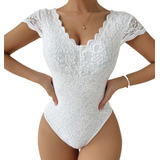 O Body Blusa Mujer Elegante Cuello En V Encaje Bordado