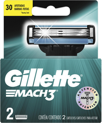 Carga Para Lâmina De Barbear Gillette Mach 3 2 U