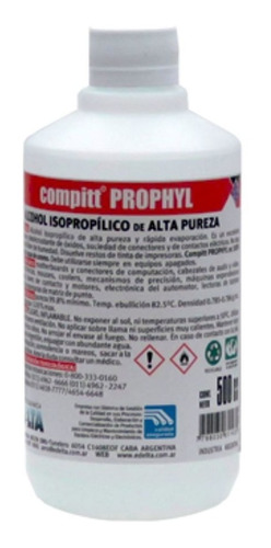 Alcohol Isopropilico Botella Maxima Pureza 500cc Delta