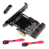 Placa Pcie X4 Para 8 Discos Sata Amitosai Mts-pcie8sata9215