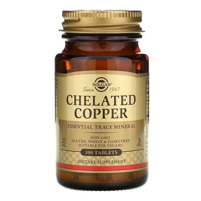 Solgar Chelated Copper 100tabs Sin Sabor | Envío gratis
