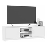 Mesa Lcd Led Smart Tv Rack Modular 120 Melamina 18 Blanco