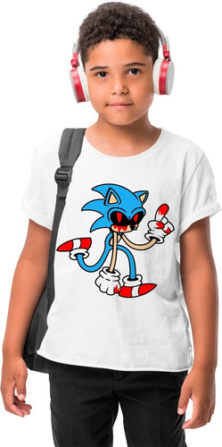 Playera  Infantil De Sonic Punto Exe Con Cuello Redondo