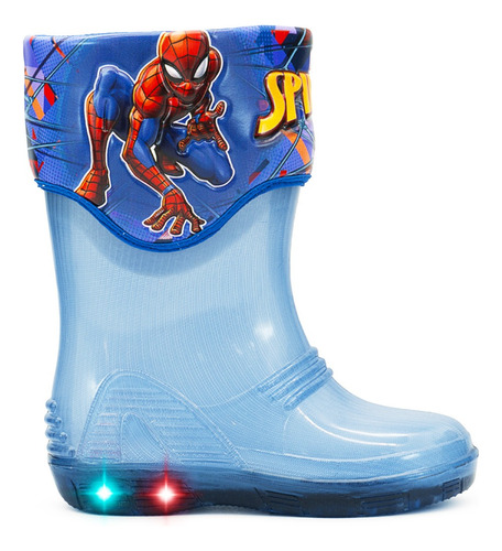 Bota Lluvia Luces Niño Marvel Alien 13-21 Marino Spider Man