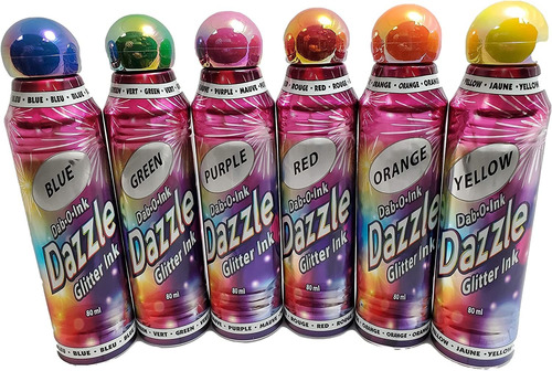 Dazzle Glitter Bingo Dauber Ink 6-pack - Mixed Colors