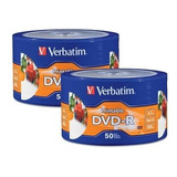 Verbatim Dvd-r Printable Full Face Cara Blanca 100 Pzas