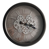 Reloj De Pared Sistema Engranes Giratorios Decorativo 52cm 