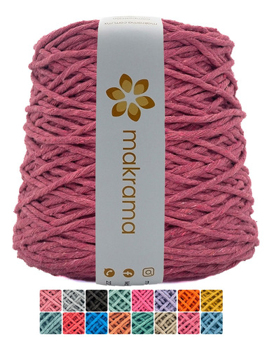 Makrama Cordón Algodón Macramé Hilaza 4mm Varios Colores