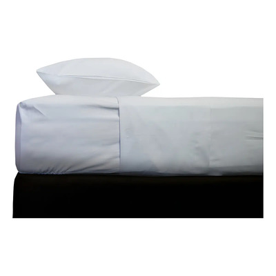 10pz Sabana Plana Hotelera Matrimonia 144 Hilos 220x250 Color Blanco Diseño De La Tela Liso | Envío gratis