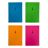 Pack 4 Cuadernos Tipo Libreta B5 Tapa Semidura 17.5x25cm