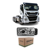 Farol Iveco Stralis Manual C/ Led Projetor 2013 2014/18 Dir