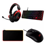 Hyperx Bundle: Teclado Mecánico,mousepad,mouse Alámbric