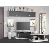 Combo Mesa Tv + Mesa Ratona + Repisa Moderno Living Melamina