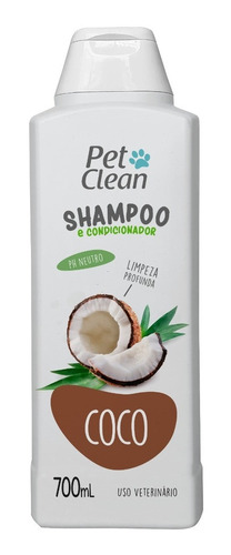 Shampoo Coco Para Cães E Gatos Pet Clean 700ml