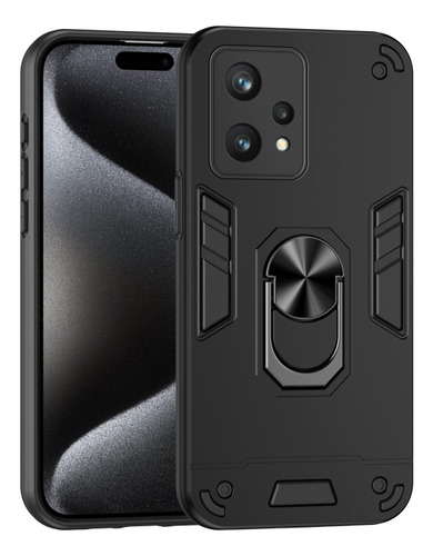 Funda Con Forma De Anillo Negra Para Realme 9 Pro