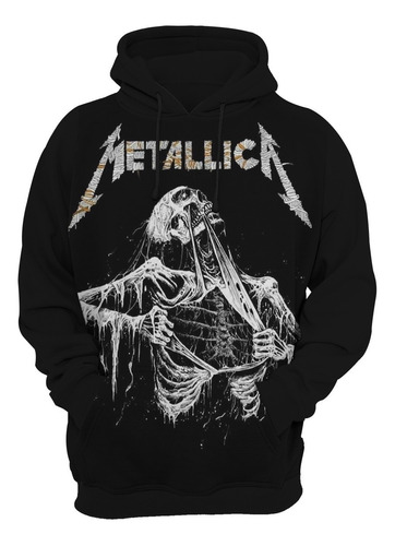 Blusa Moletom Plus Size Metallica Estampado Full 3d Rock